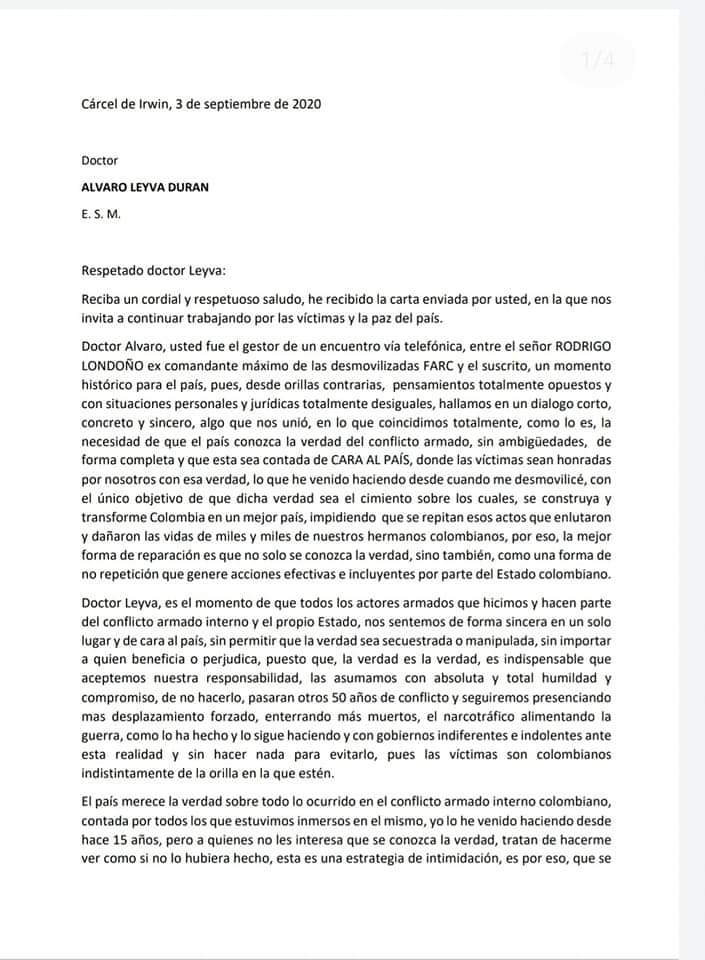 Conozca la carta de Mancuso a Álvaro Leyva - Cambio24